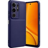 Wowacs Vivo Y29 4g Uyumlu Kılıf Karbon Tasarım Kamera Korumalı Silikon Telefon Kılıfı Kapak - Lacivert