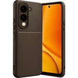 Wowacs Vivo Y29S Uyumlu Kılıf Karbon Tasarım Kamera Korumalı Silikon Telefon Kılıfı Kapak - Kahverengi