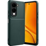 Wowacs Vivo Y29S Uyumlu Kılıf Karbon Tasarım Kamera Korumalı Silikon Telefon Kılıfı Kapak - Koyu Yeşil