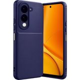 Wowacs Vivo Y29S Uyumlu Kılıf Karbon Tasarım Kamera Korumalı Silikon Telefon Kılıfı Kapak - Lacivert