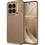 Wowacs Xiaomi 15 Pro Uyumlu Kılıf Karbon Tasarım Kamera Korumalı Silikon Telefon Kılıfı Kapak - Kahverengi