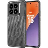 Wowacs Xiaomi 15 Uyumlu Kılıf Karbon Tasarım Kamera Korumalı Silikon Telefon Kılıfı Kapak - Gri