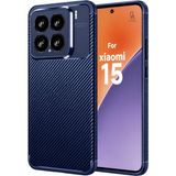 Wowacs Xiaomi 15 Uyumlu Kılıf Karbon Tasarım Kamera Korumalı Silikon Telefon Kılıfı Kapak - Lacivert