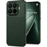 Wowacs Xiaomi Mi 17T Pro Uyumlu Kılıf Karbon Tasarım Kamera Korumalı Silikon Telefon Kılıfı Kapak - Koyu Yeşil