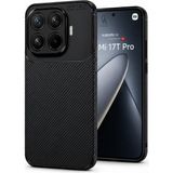 Wowacs Xiaomi Mi 17T Pro Uyumlu Kılıf Karbon Tasarım Kamera Korumalı Silikon Telefon Kılıfı Kapak - Siyah