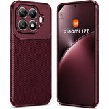 Wowacs Xiaomi Mi 17T Uyumlu Kılıf Karbon Tasarım Kamera Korumalı Silikon Telefon Kılıfı Kapak - Bordo