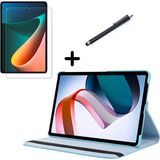 Wowacs Xiaomi Mi Pad 5 11 Inç ile Uyumlu Tablet Kılıfı Ekran Koruyucu ve Kalem Seti - Mavi