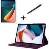 Wowacs Xiaomi Mi Pad 5 11 Inç ile Uyumlu Tablet Kılıfı Ekran Koruyucu ve Kalem Seti - Mor