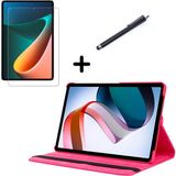 Wowacs Xiaomi Mi Pad 5 11 Inç ile Uyumlu Tablet Kılıfı Ekran Koruyucu ve Kalem Seti - Pembe