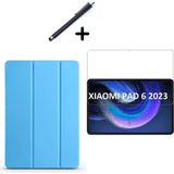 Wowacs Xiaomi Mi Pad 6 11 Inç Uyumlu Uyku Modlu Smart Tablet Kılıfı Ekran Koruyucu ve Kalem Seti Mavi