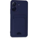 Wowacs Xiaomi Poco C65 Uyumlu Arka Kamera Korumalı Kart Koyulabilen Silikon Kartlıklı Kılıf Kapak - Lacivert