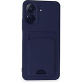 Wowacs Xiaomi Redmi 13C Uyumlu Arka Kamera Korumalı Kart Koyulabilen Silikon Kartlıklı Kılıf Kapak - Lacivert