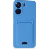 Wowacs Xiaomi Redmi 13C Uyumlu Arka Kamera Korumalı Kart Koyulabilen Silikon Kartlıklı Kılıf Kapak - Mavi