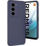 Wowacs Xiaomi Redmi 15 4g Uyumlu Kılıf Karbon Tasarım Kamera Korumalı Silikon Telefon Kılıfı Kapak - Lacivert