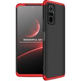 Wowacs Xiaomi Redmi Note 10 Pro ile Uyumlu Kılıf 3 Parçalı Tam Koruma Dayanıklı Soft Ince Kılıf - Siyah - Kırmızı