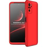 Wowacs Xiaomi Redmi Note 10S ile Uyumlu Kılıf 3 Parçalı Tam Koruma Dayanıklı Soft Ince Kılıf - Kırmızı