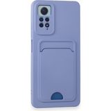 Wowacs Xiaomi Redmi Note 12 Pro 4g Uyumlu Arka Kamera Korumalı Kart Koyulabilen Silikon Kartlıklı Kılıf Kapak - Lila