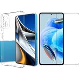 Wowacs Xiaomi Redmi Note 12 Pro 4g Uyumlu Kılıf Esnek Silikon Telefon Kılıfı ve Temperli Cam Ekran Koruyucu - Şeffaf