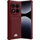 Wowacs Xiaomi Redmi Note 15 Pro 5g Uyumlu Arka Kamera Korumalı Kart Koyulabilen Silikon Kartlıklı Kılıf Kapak - Bordo