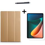 Wowacs Xiaomi Redmi Pad 10,61 Inç Uyumlu Uyku Modlu Smart Tablet Kılıfı Ekran Koruyucu ve Kalem Seti - Altın