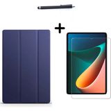 Wowacs Xiaomi Redmi Pad 10,61 Inç Uyumlu Uyku Modlu Smart Tablet Kılıfı Ekran Koruyucu ve Kalem Seti - Lacivert