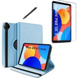 Wowacs Xiaomi Redmi Pad Se 8.7 Inç Uyumlu 360° Dönebilen Standlı Tablet Kılıfı Ekran Koruyucu ve Kalem Seti - Redmi Pad SE 8.7" - Mavi