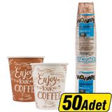 Woware Karton Bardak Desenli 7 oz 50'li Paket