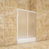 WOWER 120-130 CM İKİ DUVAR ARASI BEYAZ PROFİLLİ MİKA CAMLI TEKNESİZ DUŞAKABİN (128 CM)