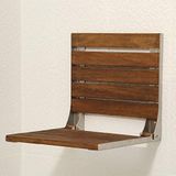 WOWER Duvara Monte Katlanır Ahşap Duş Oturağı 38x38 (Krom)