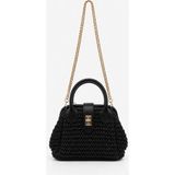 Wowo Store Bella Hasır Örme El & Omuz Çantası - 20 cm genişlik ,14 cm yükseklik , 9 cm derinlik - Siyah