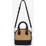 Wowo Store Capri Hasır Detaylı Mini El & Omuz Çantası - 18 cm genişlik , 15 cm yükseklik , 8 cm derinlik - Siyah