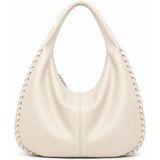 Wowo Store Luna Braided Hobo Omuz Çantası - 01-Krem