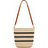 Wowo Store Mila Hasır Bucket Çanta - 22 cm genişlik ,15 cm yükseklik ,7.5 cm derinlik - Siyah