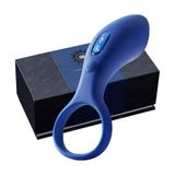 Wowyes B9 Şarjlı 10 Farklı Titreşimli Su Geçirmez Lüks Mavi Penis Halkası