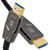 Woxcon - 8K HDMI AOC Fiber Kablo - Hdmi 2.1 Standart - 48Gbps, 8K 60Hz, 4K 120Hz, 4K 60Hz, eARC, HDR, D-HDR, HDCP2.3, Dolby Vision, Dolby Atmos (20 Metre)