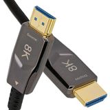 Woxcon - 8K HDMI AOC Fiber Kablo - Hdmi 2.1 Standart - 48Gbps, 8K 60Hz, 4K 120Hz, 4K 60Hz, eARC, HDR, D-HDR, HDCP2.3, Dolby Vision, Dolby Atmos (30 Metre)