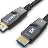 Woxcon - 8K HDMI AOC Fiber Kablo - Hdmi 2.1 Standart - 48Gbps, 8K 60Hz, 4K 120Hz, 4K 60Hz, eARC, HDR, D-HDR, HDCP2.3, Dolby Vision, Dolby Atmos (5 Metre)