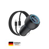 Woyax Araç Şarj Aleti Çakmaklık Type-c + Usb Girişli Kablolu Set 38w 2 İn 1 Car Charger