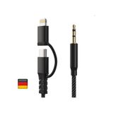 Woyax By Deji Type-C + Lightning To Aux Stereo 3.5 MM Ses Kablosu 1.2 M