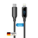 woyax Deji Iphone 6 7 8 X Xs 11 12 13 14 Pro Max Plus - Örgülü Dijital Göstergeli Şarj Kablosu Lightning