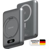 Woyax Magsafe Powerbank 360° Standlı Metal 10.000mAh 20W Hızlı Taşınabilir Şarj Cihazı Stand iPhone 11 12 13 14 15 16 17 Pro Max Samsung-Xiaomi Uyumlu - Siyah