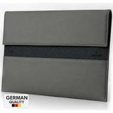 Woyax S-Touch 13-14 Inç Nfc Özellikli Slikon-Süet Laptop Çantası Su Geçirmez MacBook Kılıfı iPad Tablet El Çantası - Gri