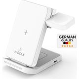 Woyax Wireless Kablosuz Şarj Standı Katlanabilir Huawei Watch iPhone Android Telefon Saat Kulaklık Uyumlu - Beyaz