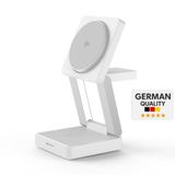 Woyax Wireless Qı2 Kablosuz Şarj Standı Katlanabilir Apple Uyumlu iPhone-iwatch-AirPods Uyumlu 15w Hızlı Telefon Kulaklık Saat 3in1 Beyaz