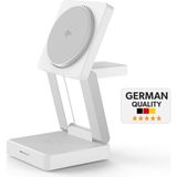 Woyax Wireless Qı2 Kablosuz Şarj Standı Katlanabilir Iphone-Iwatch-Airpods Uyumlu 15W Hızlı Telefon Kulaklık Saat - Beyaz