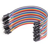 Wozlo 10CM Ayrılabilen Jumper Kablo 40 Pin Erkek - Dişi Dupont Kablo Breadboard Kablo - Renkli - 40 Adet