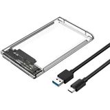 Wozlo 2.5 USB 3.0 Type C 3.1 Harici SSD HDD Kutusu - Harddisk Sata Kutu - Şeffaf
