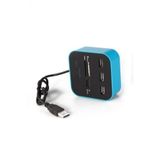 Wozlo 3 Port Usb 2.0 Hub - Usb Coklayici + Usb Kart Okuyucu Mavi