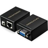 Wozlo 60M VGA Extender CAT5E 6 RJ45 Ethernet Kablosu ile VGA Uzatma 60 Metre VGA Uzatıcı - Siyah