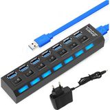 Wozlo 7 Port USB 3.0 Çoklayıcı Hub Adaptörlü Ledli On/off Anahtarlı